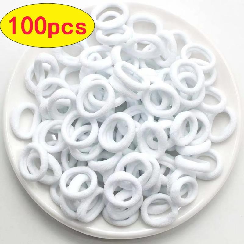 

100pcs High Elastic Hair Bands for Girls Black Hairband Rubber Ties Ponytail Holder Scrunchies Kids Hair Accessories