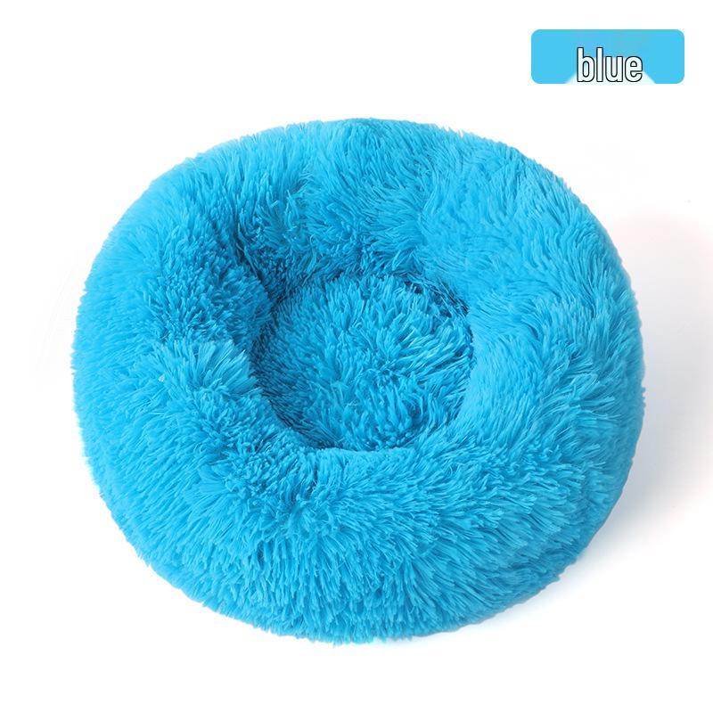 Round Plush Winter Pet Bed: Removable, Warm Cat & Dog Nest Cushion