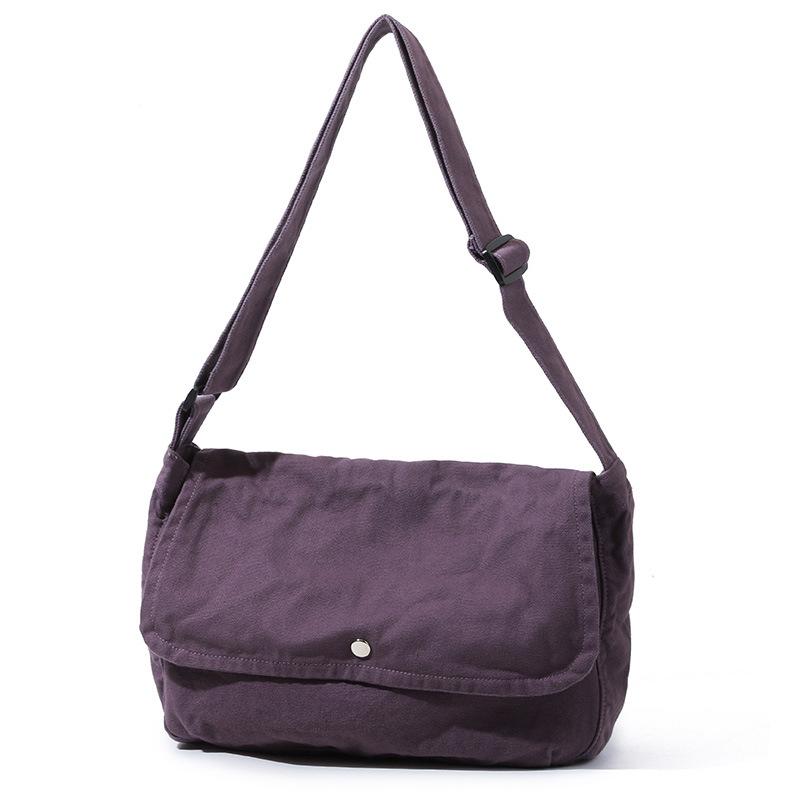 Washed canvas bag New casual simple messenger bag Ladies Harajuku trendy cool locomotive student shoulder bag