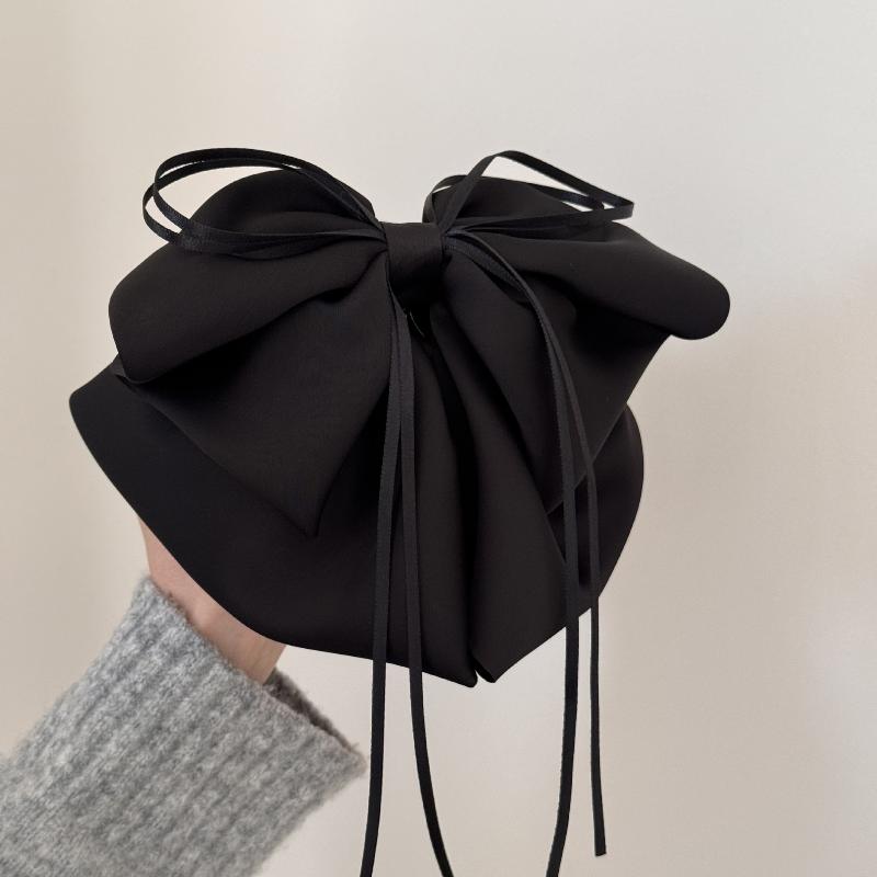 Korean Black Red Pearl Bow Hair Clips Shark Hair Claw Clip Hairpins Spring Clip  Ponytail Barrettes Hair Accessories