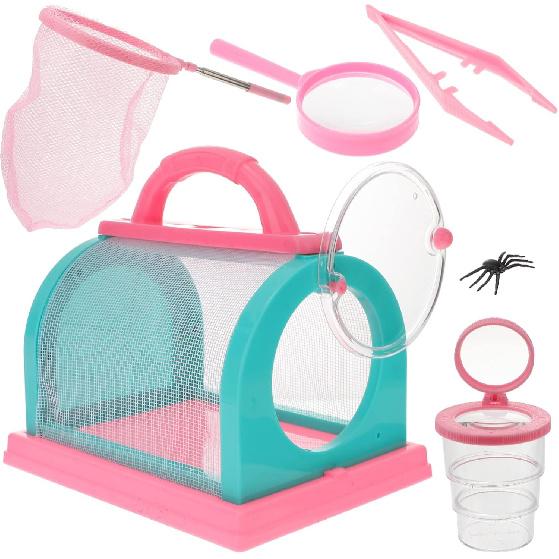 Gadpiparty Kids Insect Catching Tools - Outdoor Exploration Set with Cage, Tweezers, Magnifying Glass, Net & Observation Cup - Learning Toys for