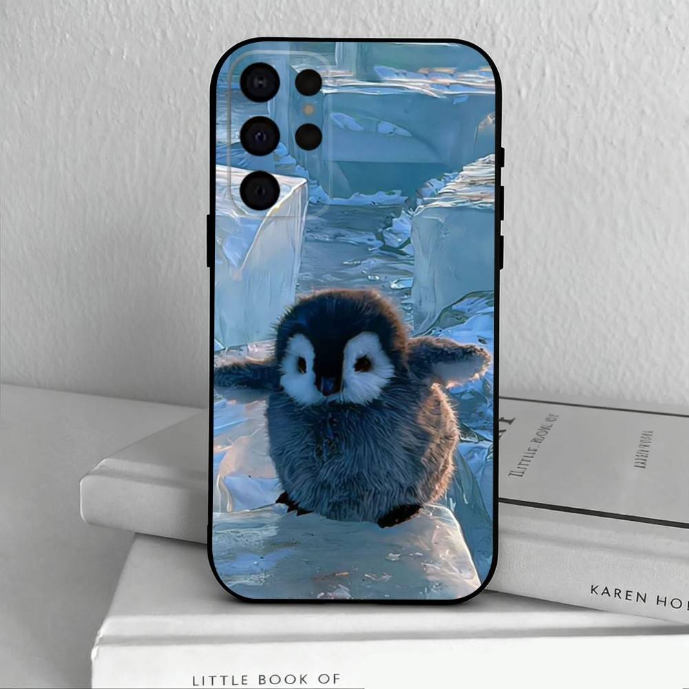 Animal P-Pingu Penguin Phone Case For Samsung S25,24,23,22,30,21,10,9,Ultra,Plus,Lite,FE,4,5 G Soft Black Case