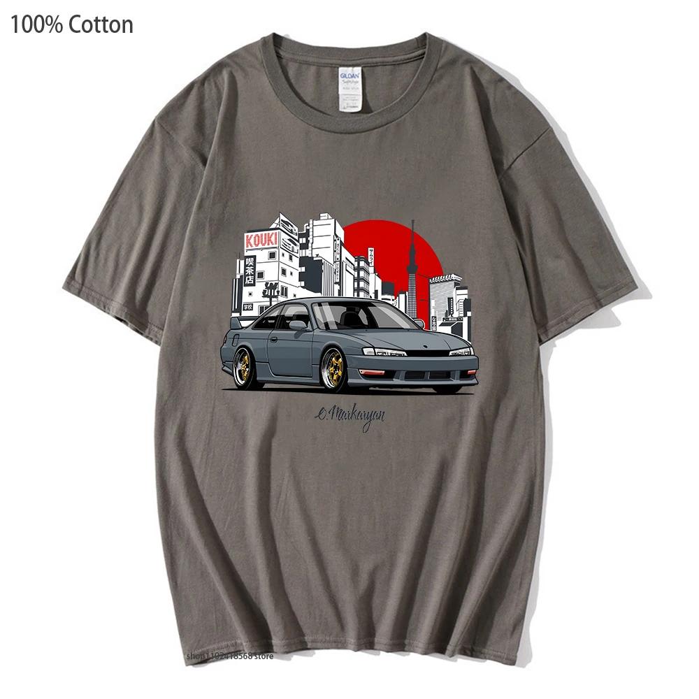 Anime Initial D JDM Automobile T-Shirts Racing Car Mazda RX7 Tshirts Men Tees Women Tops Fashion Streetwear Cotton T Shirt
