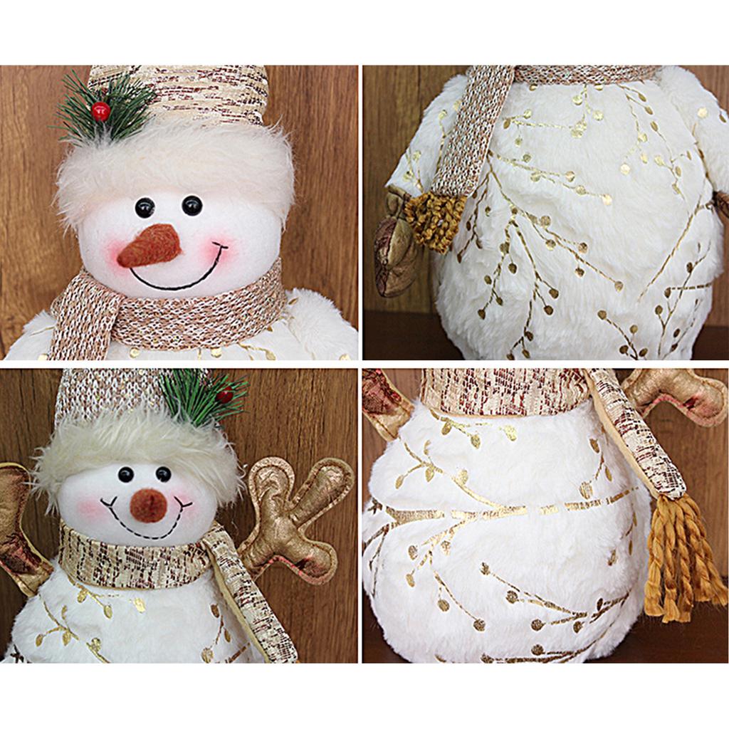 Christmas Snowman Figurines Handmade Stuffed Doll Home Decoration Holiday Party Ornament Household Accessory Daily Use