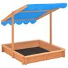 VidaXL Sandpit with Adjustable Roof Fir Wood 115x115x115 Cm