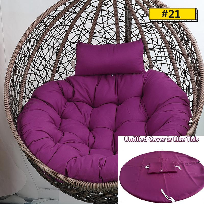 Hanging Swing S/L Unfilled or Filled Egg Basket Seat Chair Cushion Cover (NO Chair)Papasan Round Detachable Pillow Home Patio