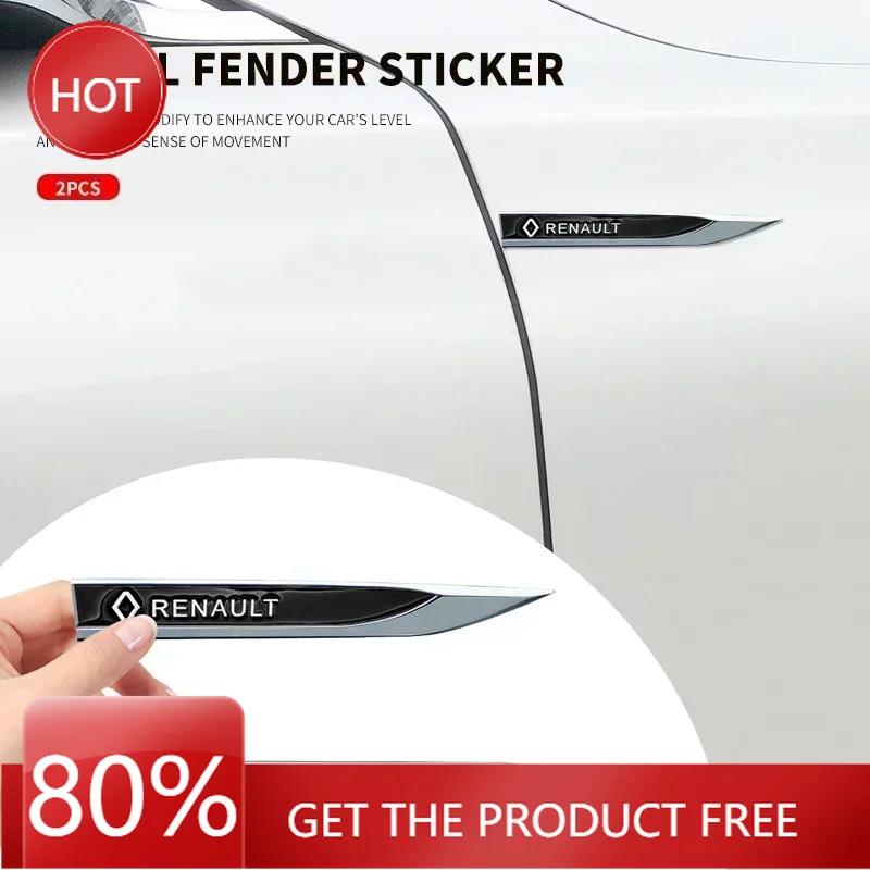 2026 Heiß Für Renault Radkappen 3D Metall Autoemblem Logo Kotflügel Klinge Aufkleber Abzeichen Auto Karosserie Schutzaufkleber Für Renault Clio Lag