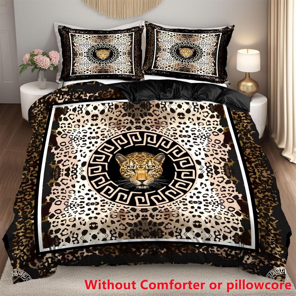 American Leopard Print 3D High Definition Digital Printing Quilt Set Three-Piece Set Soft And Comfortable Bedding