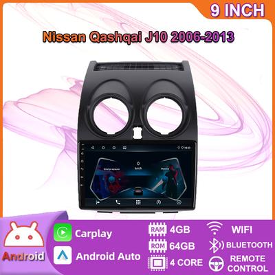 9 Inch Android Carplay For Nissan Qashqai J10 2006-2013 Car Radio Multimedia Video Player GPS Navigation WIFI 2+32GB