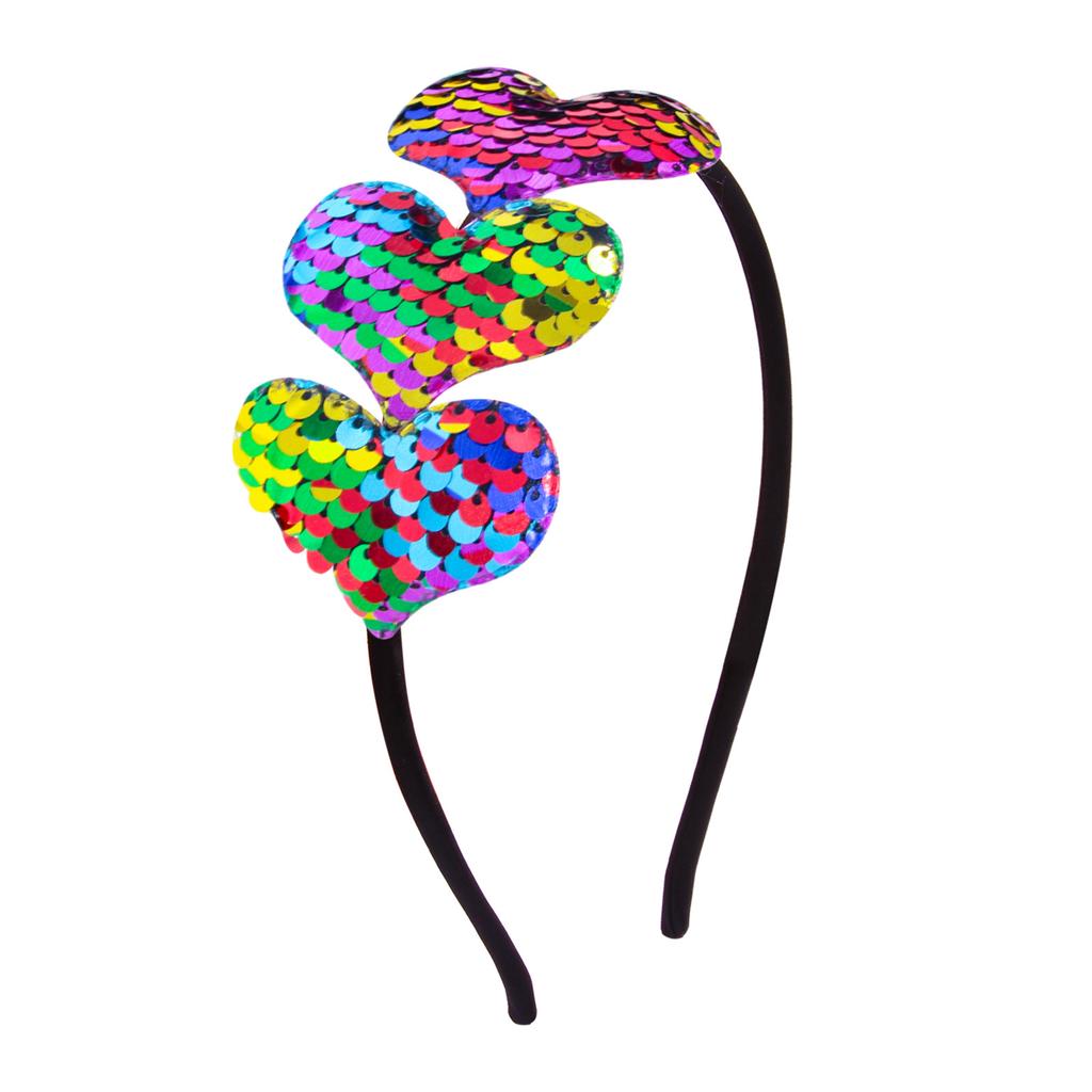 Valentines Cute Heart Headband Glitter Heart Shape Hair Hoop for Women Girls Valentines Day Wedding Birthday Party Gift New Year