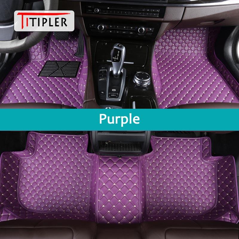 

TITIPLER Custom Car Floor Mats For Peugeot 5008 2016-2023 Auto Carpets Foot Coche Accessorie 2016-2023 фиолетовый