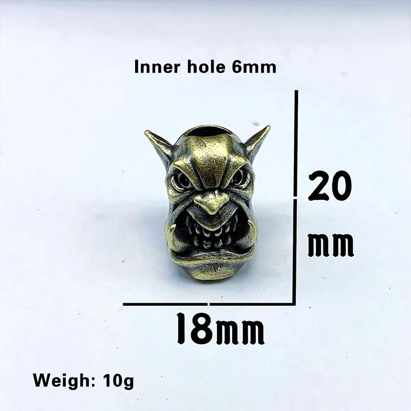 Sharp Toothed Pirate King Brass Knife Beads EDC DIY Paracord Woven Bracelets Lanyard Pendants Accessories Outdoor Tool