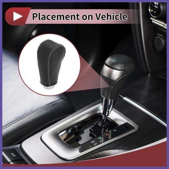 Car Gear Shift Knob Cover for Honda CR-V 2015-2016 Black Grey  Faux Leather New