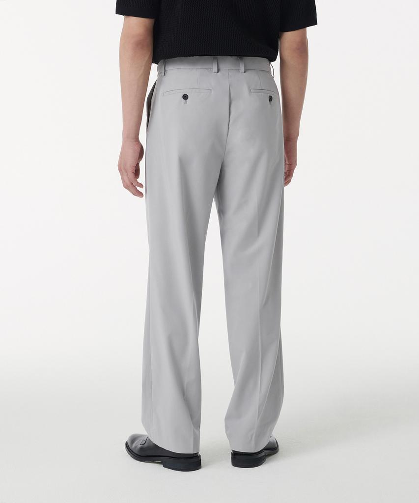 MUSINSA STANDARD [Cooltandard] Wide Hidden Banding Slacks [Light Gray]