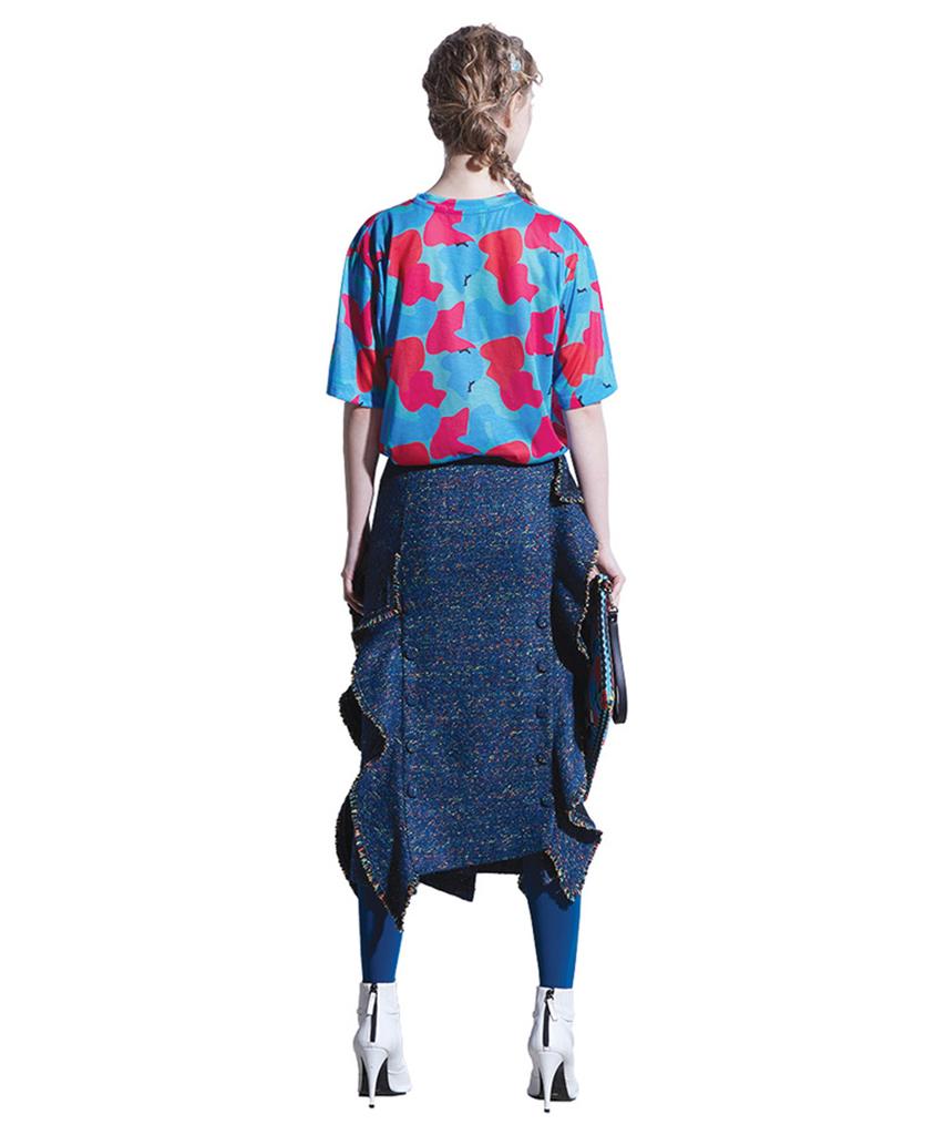 GREEDILOUS Blue Camouflage One-Point T-Shirt