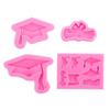 Silicone Graduation Cap Diploma Mold Set for Fondant Cake Chocolate Baking Decoration Tools Flexible Non-Stick Molds for Edible Crafting