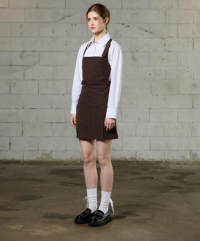 Alikim Meow Buckle Mini Dress / Brown