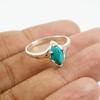 Turquoise Ring, Dainty Ring, 925 Sterling Silver Handmade Ring, Green Turquoise Ring, Moon Design Ring, Gift For Her