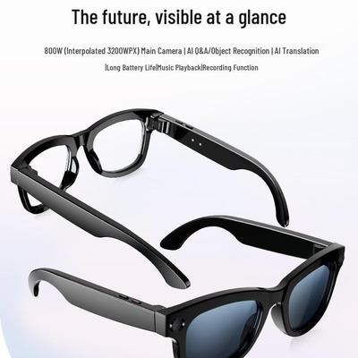 M01pro Smart Glasses: AI Translation, Bluetooth Calls, Music, 8MP Camera for Photos and Videos.