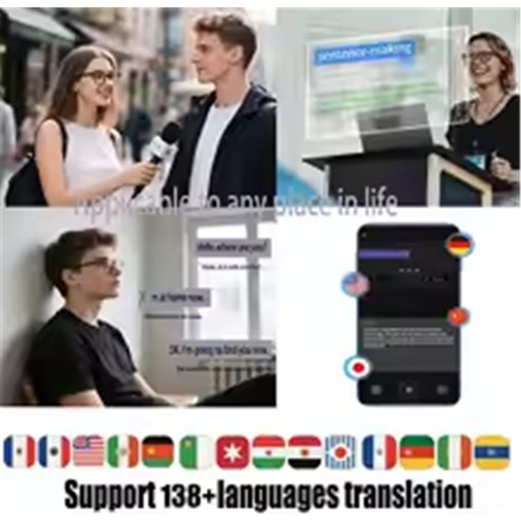 AI Translation Smart Glasses with Photochromic Lenses, Support 160 Languages Real-time Translation