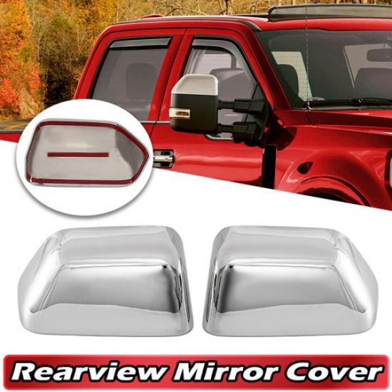 2Pcs For 2017-2022 Ford F250 F350 Top Half Chrome Mirror Covers Cap Replacement