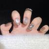 100% HANDGEFERTIGTES Falsches Nagelset mit Kleber Klare Glasperle Katzenauge Kurzer Stil mit Diamanten Phototherapie-Nägel Wiederverwendbare und Abnehmbare Nägel