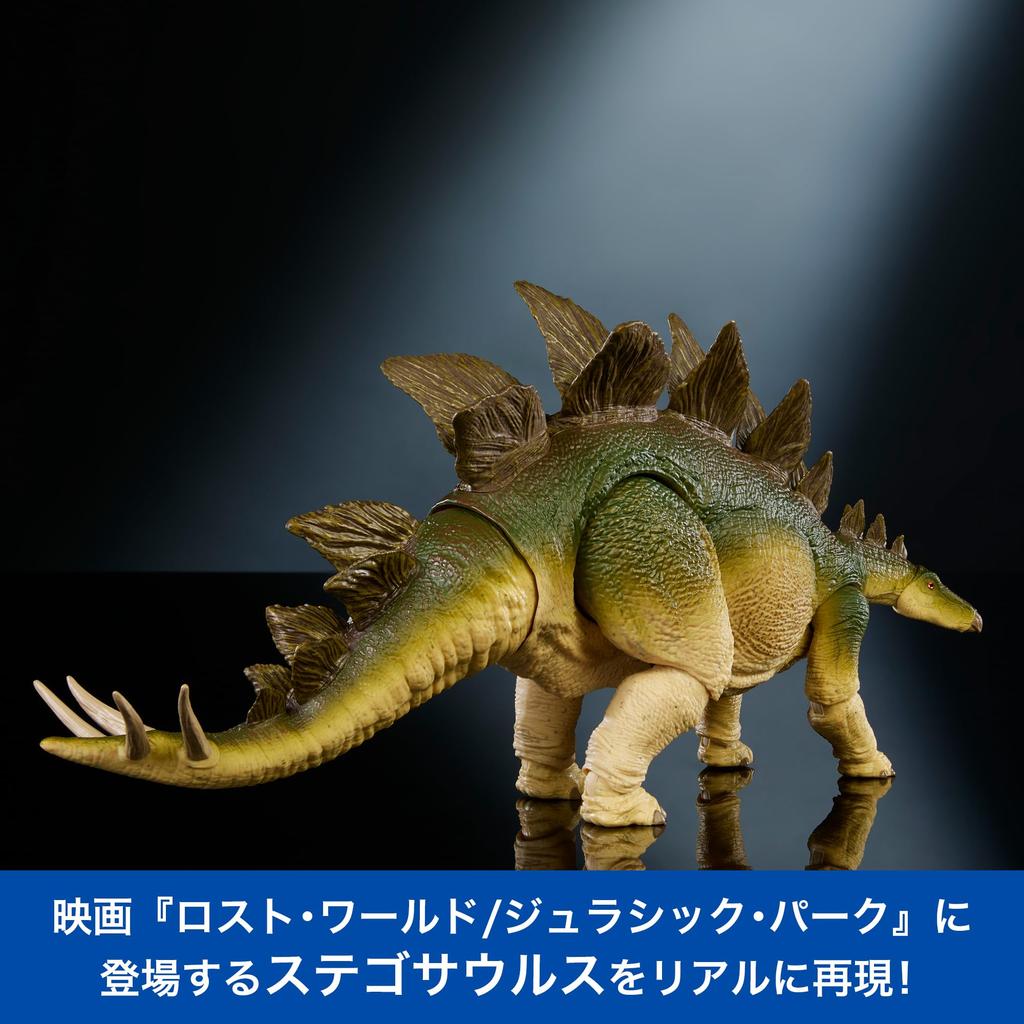 Mattel Jurassic World Hammond Collection Stegosaurus Figure for Kids, Large, Moving Dinosaur Toy, Approximately 17.5 Inches Long, Ages 8 and Up,