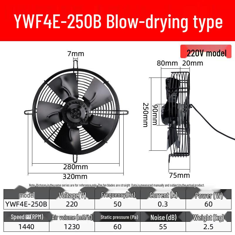 Осевой вентилятор Tai Ju Fu YWF4E-250B Штепсель CN (адаптер в комплекте)