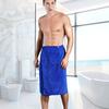 Men Wearable Bath Towel with Pocket Adjustable Size Shower Skirts Elastic Waist Sauna Gym Swimming Holiday Spa Bath Beach Towel
