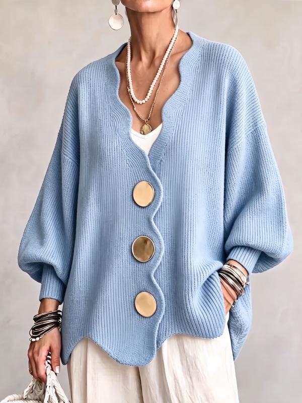 Women's European Loose Knit Cardigan - New Long Sleeve Sweater Coat, Solid Color, Versatile Outerwear, Lazy Style