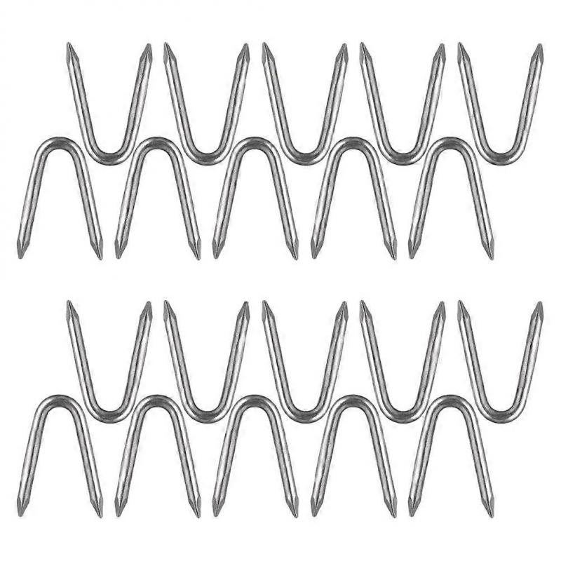 Riding Staples for Wire Mesh Fencing Securing 1 Bag Silver Iron Nails