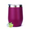 12oz Wine Tumbler with Lid, Stainless Steel Travel Mugs Stemless Double Wall Insulated Coffee Cup, Insulated Wine Glasses Travel