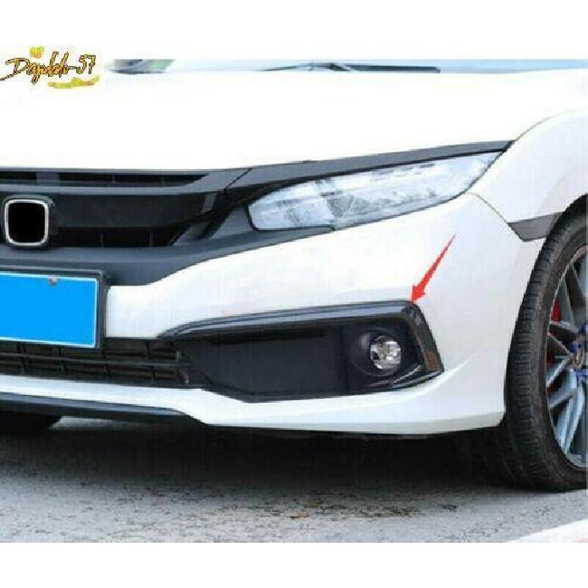 For - Honda Civic Exterior Carbon Fiber Front Fog Light Strip Trim Cover