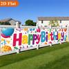 2D Multicolor Letter Birthday Banner, Festive Balloon Party Wall Decor