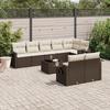 VidaXL Garden Lounge Set with Cushions 9 Pcs, Patio Sofas, Patio Furniture Set, Outdoor Furniture, Brown 3252770