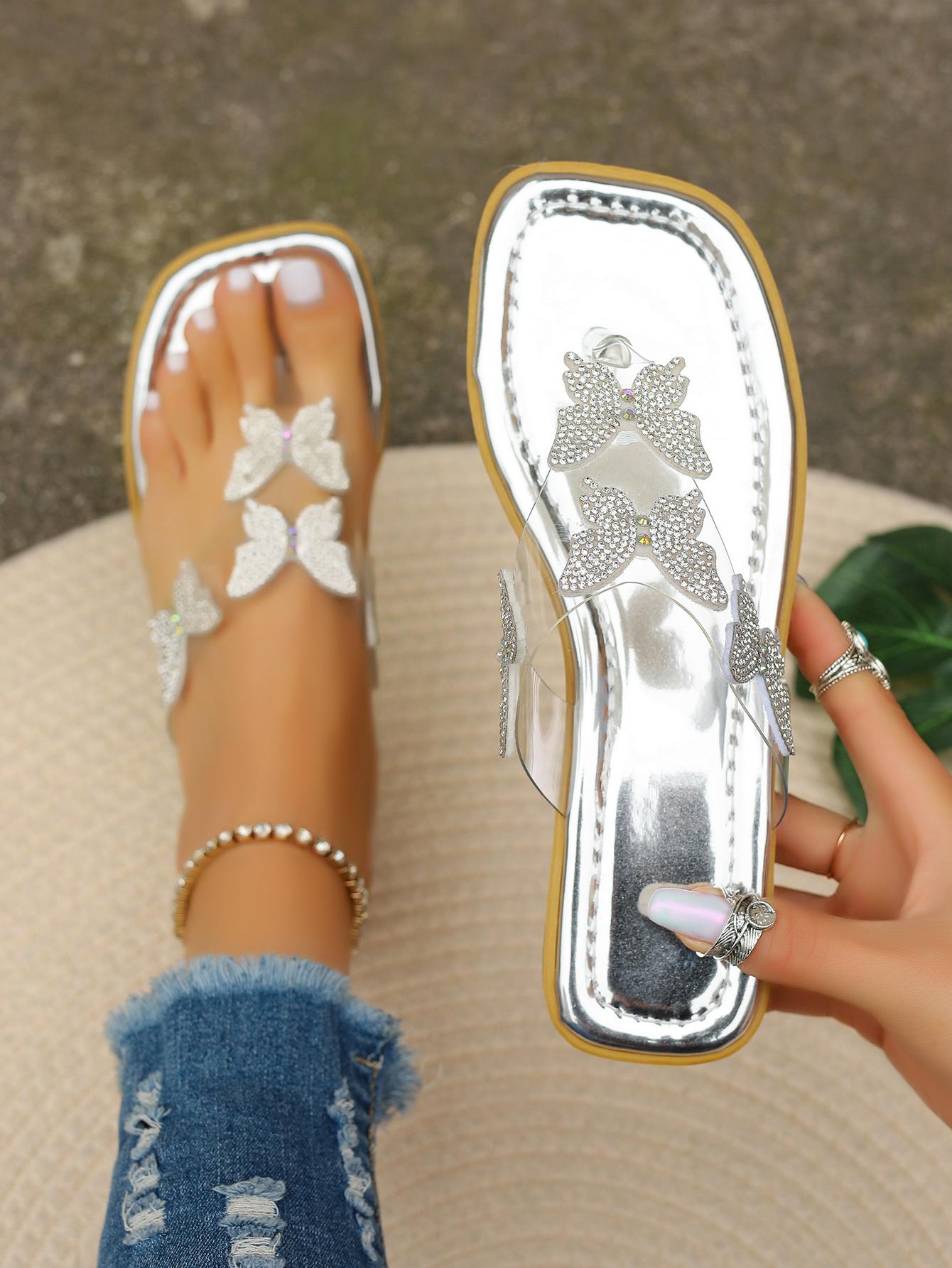 

Fashion Flats Crystal Women Slippers Bow Square Toe Sandals Summer Clip Toe Shoes 2024 Slingback Flip Flops Outdoor Mujer Zapatos Slides 43 белый