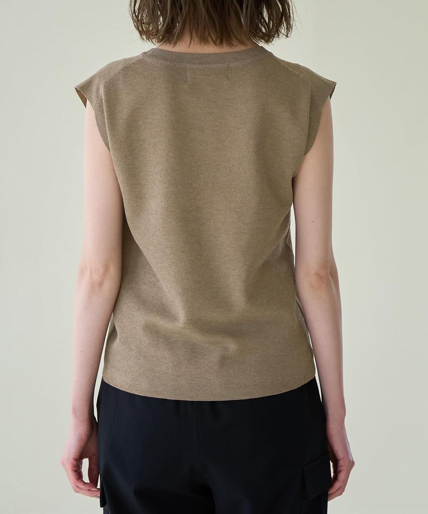 ROPE PICNIC LEVITA Spark Nylon Zero Sleeve Knit Beige Pullover, Women's, GDM54310, (27)