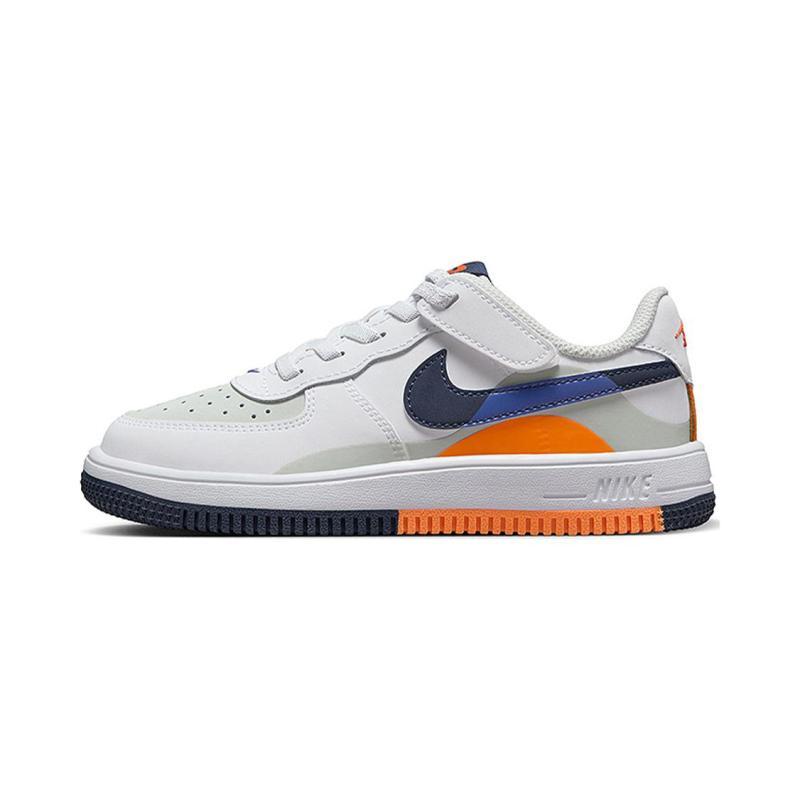 Nike Air Force 1 Anti-Slip Wear-Resistant Low-Top Kids' Skateboarding Shoes Gray Blue Children Aged 3-7 Years Old Sneakers FN0410-002