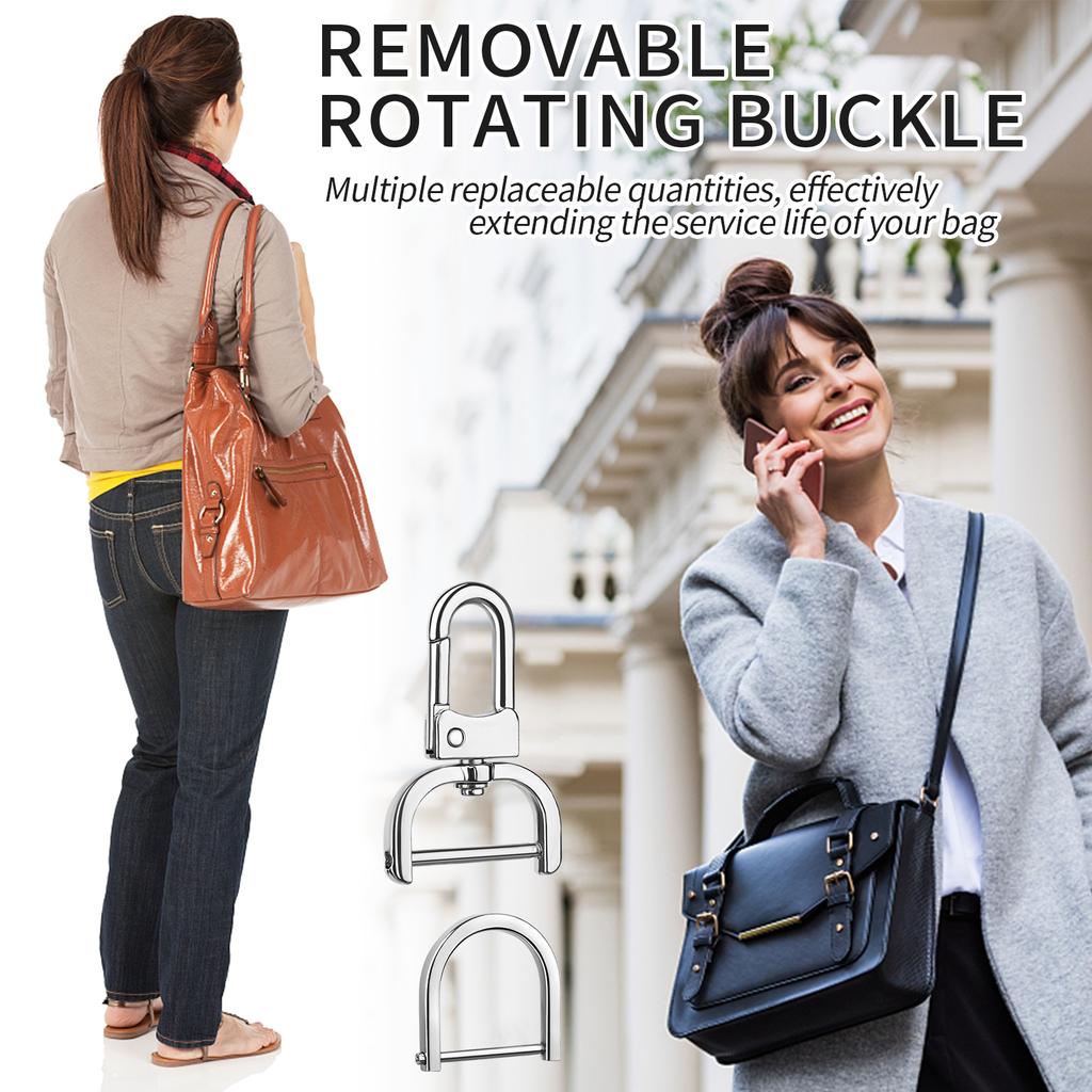 6 Pieces Detachable Snap Hook Purses Clasps With Screw Bar Replacement D-Rings