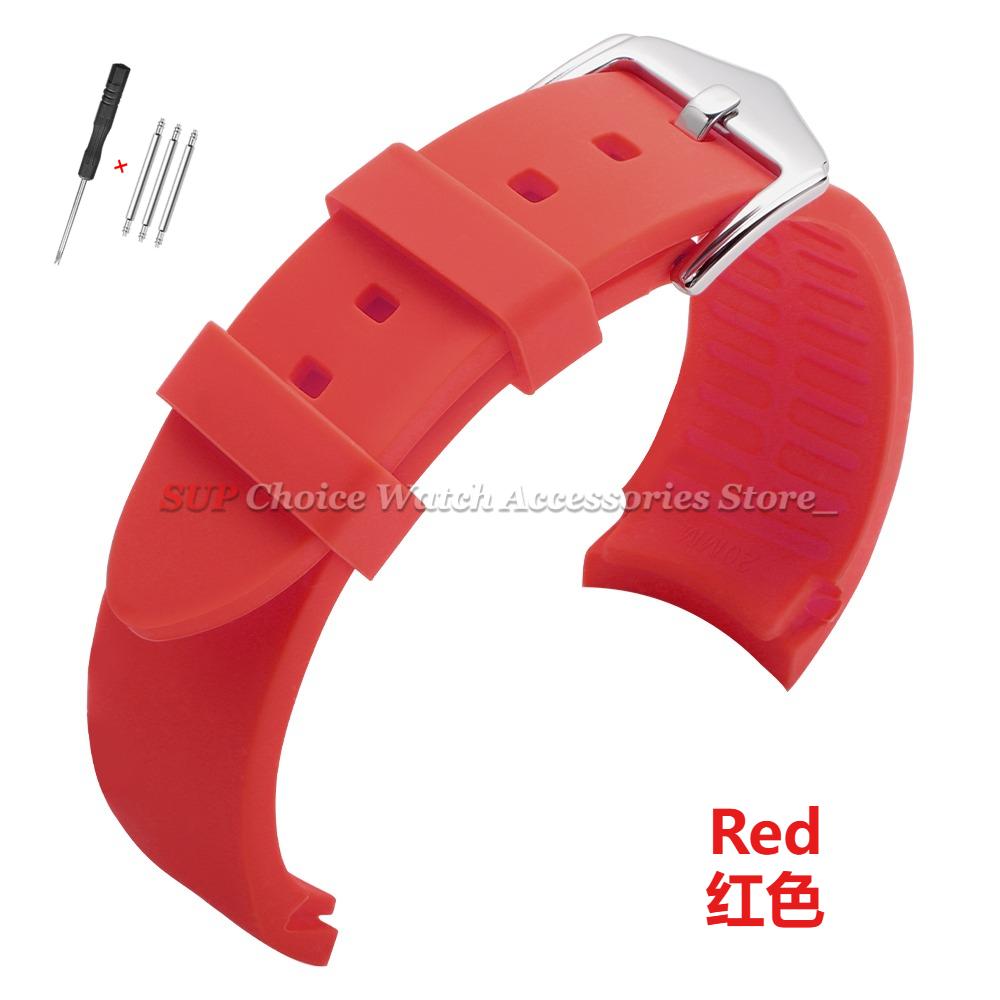 Zakrzywiony Gumowy Pasek do Zegarka 18mm 19mm 20mm 21mm 22mm 24mm Paski do Rolex do Seiko Sporty Nurkowe Miękki Silikonowy Bransoleta Pasek