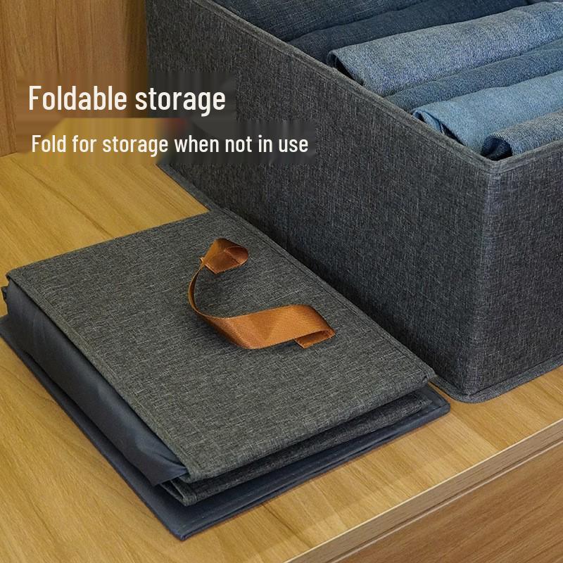 Stackable Wardrobe Organizer Box - Foldable Storage Basket for Clothes and Trousers