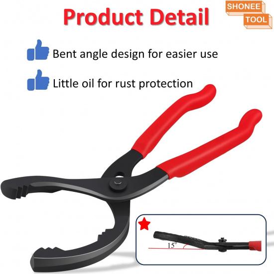 Oil Filter Wrench (L:12", Jaw Capacity: 60Mm To 102Mm), Automotive Oil Filter Removal Tool For Oil Change, Adjustable Fuel Filter Wrench Plier (1