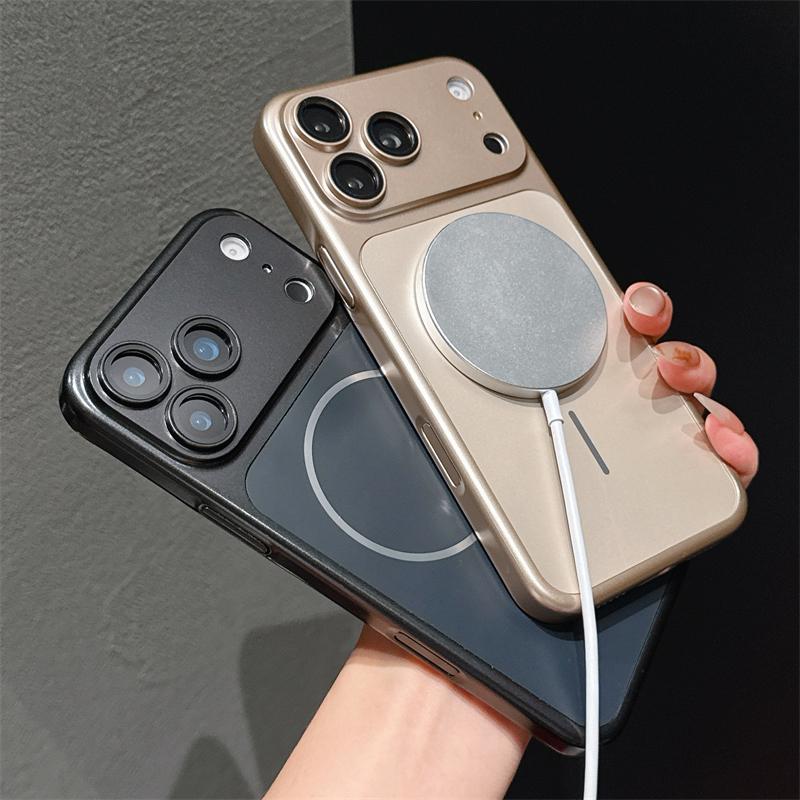Fashion Magnetic For Magsafe Lens Protection Phone Case For iphone 13 14 15 16 17 Pro Max 17 Shockproof Matte Hard PC Back Cover