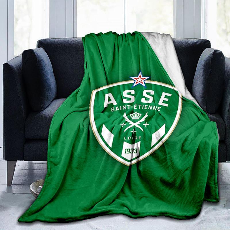 Asse Saint-etienne Crest Blanket Suitable for Sofas, Beds, Offices, And Camping - Perfect Gift for Halloween Christmas