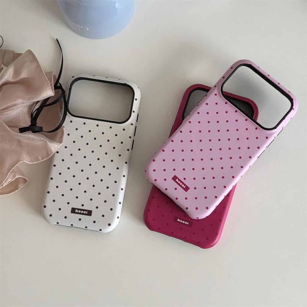 Frosted Polka Dot Anti-Drop Phone Case for iPhone 14/13/Apple 17/16/15 PROMAX
