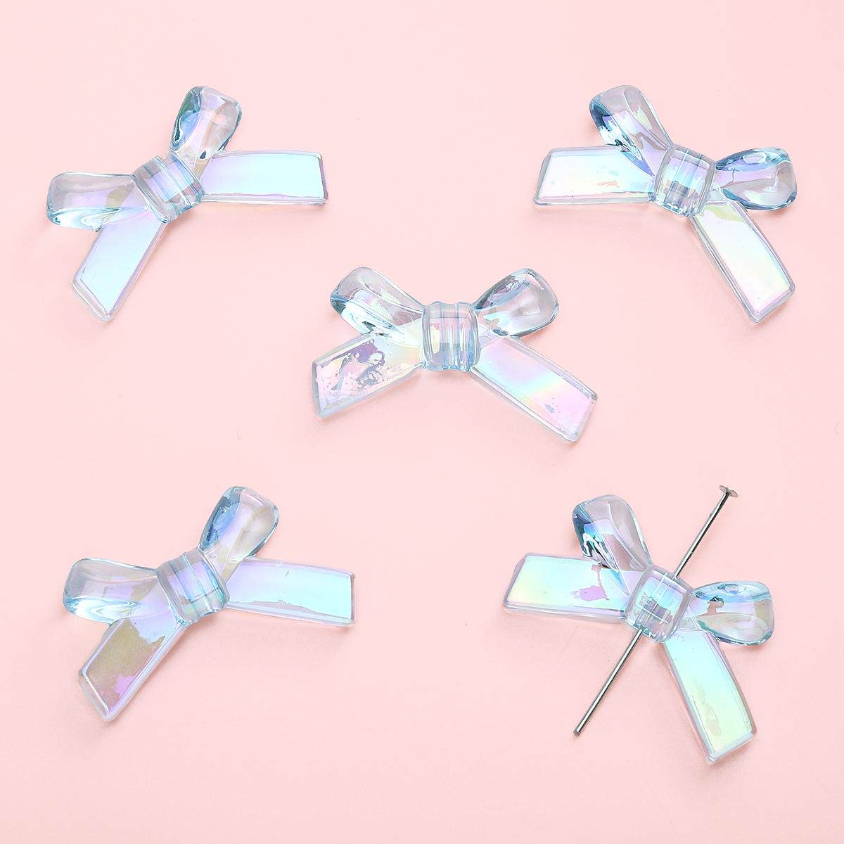 

4 шт. 34*20 мм акриловые волшебные цвета бантик аксессуары для изготовления ювелирных изделий DIY очаровательное украшение 34*20mm 4pcs бирюзовый