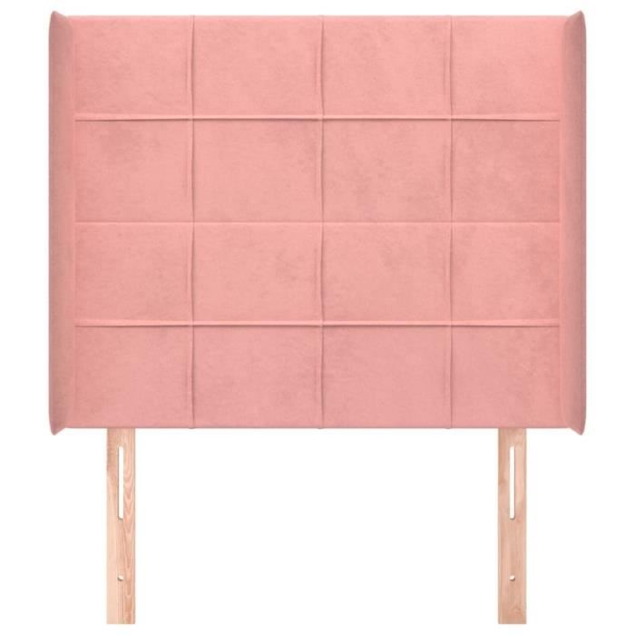 VidaXL Tête de lit avec oreilles Rose 83x16x118-128 cm Velours3119615