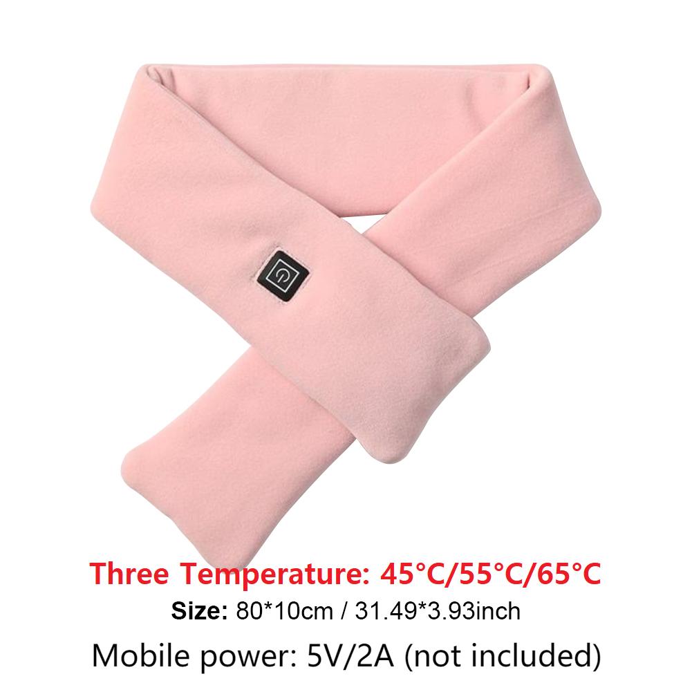 USB Women Men Heating Scarf Temperature Scarf 3 Gears Adjustable USB Charging Heat Control Neck Warmer For Cycling Camping