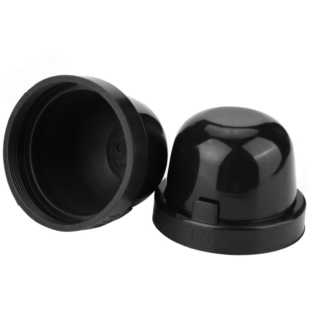 Qiilu 2pcs 70mm Car LED Light Bulb Headlight Rubber Waterproof Dustproof Ceiling Cover Cap