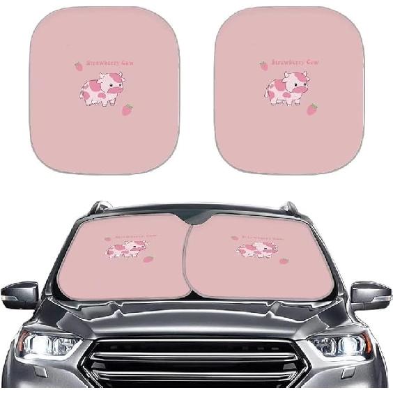 KEIAHUAN Customized Auto Front Window Visor Sun Shade Universal Windshield Sunshade for Car Truck SUV 2-Piece